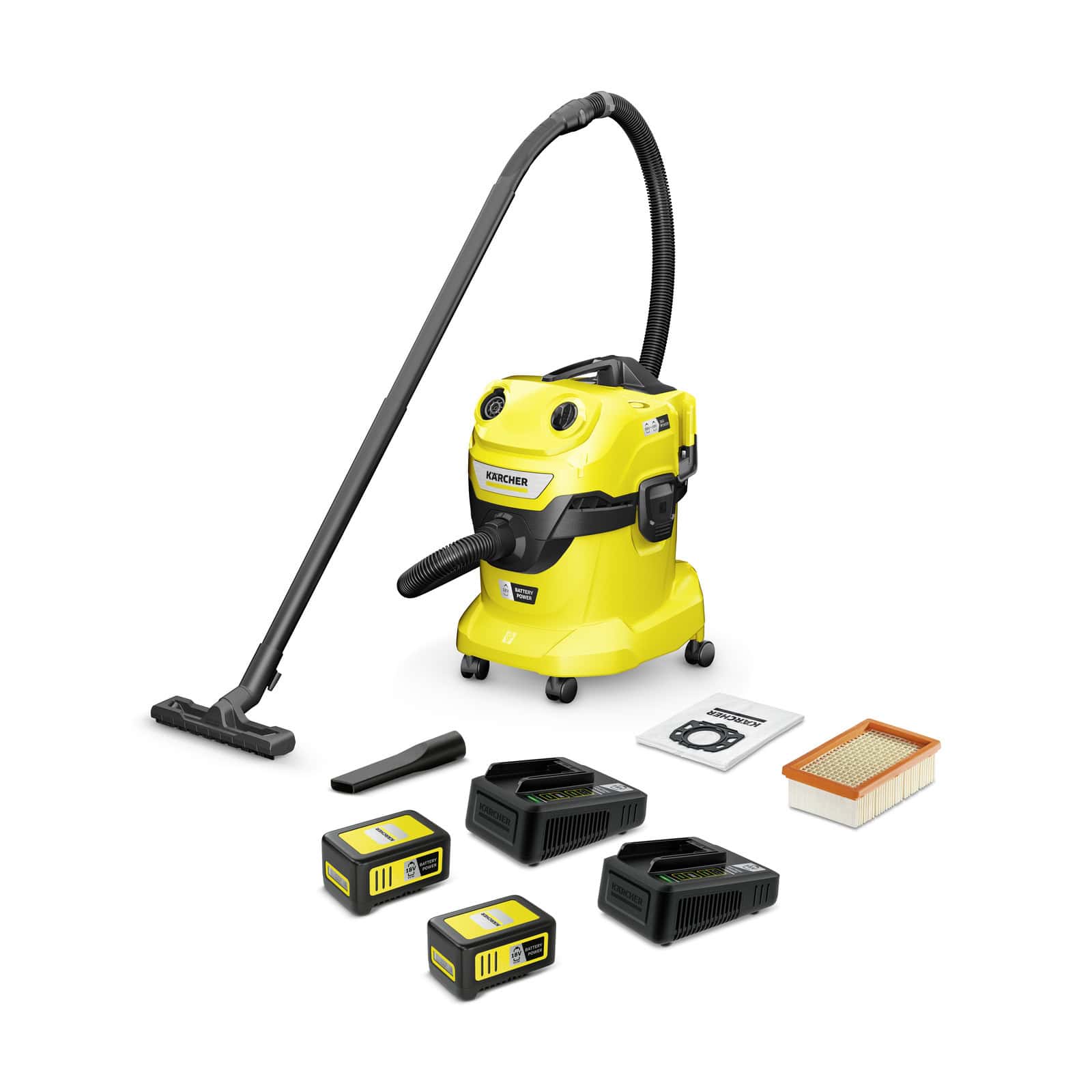 Batériový mokro suchý vysávač Akumulátorový mokrosuchý vysávač WD 4-18 V-20/22 Dual Battery Set
