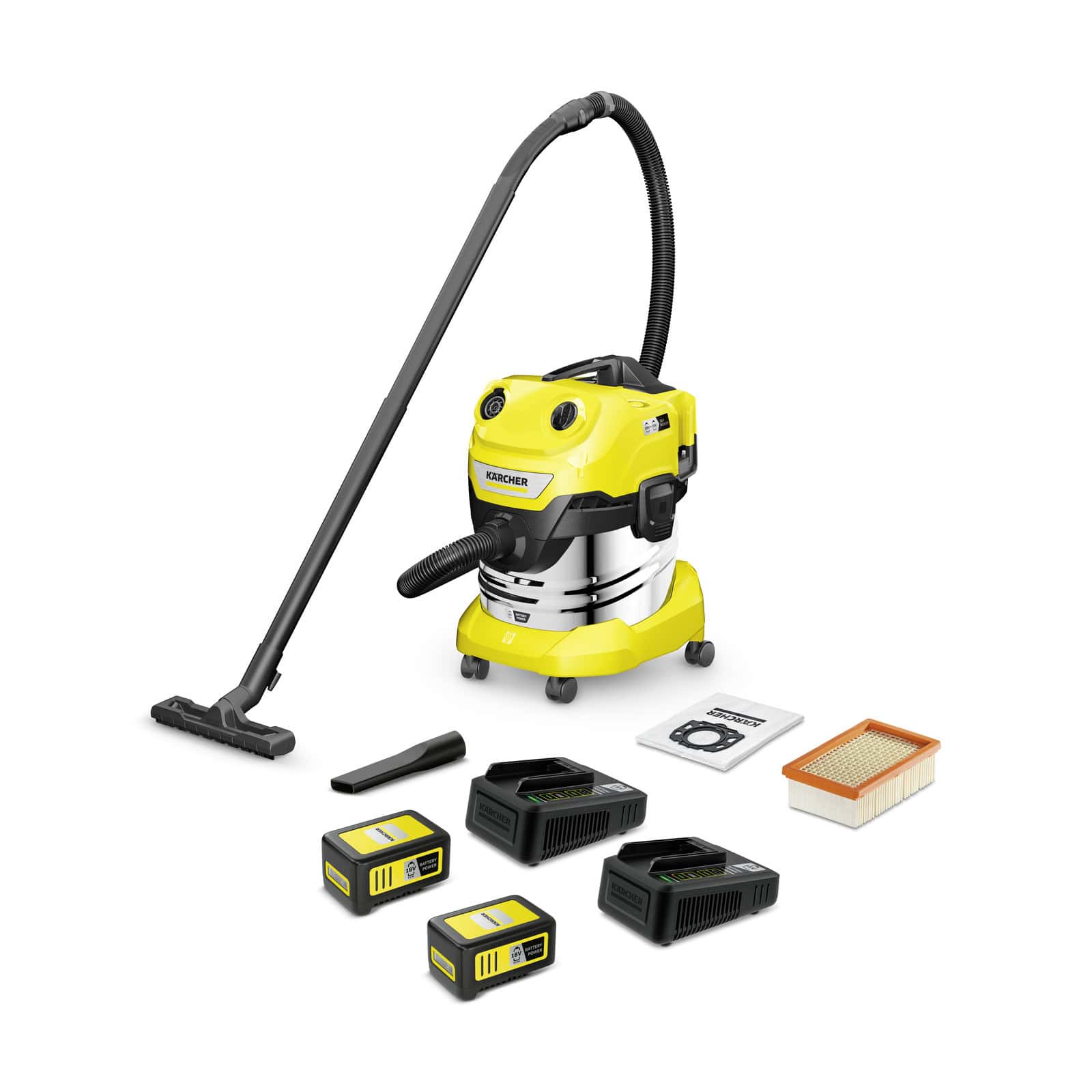 Batériový mokro suchý vysávač Akumulátorový mokrosuchý vysávač WD 4-18 S V-20/22 Dual Battery Set